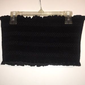 Black velvet crop top